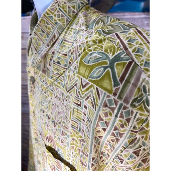 Tori Richard Honolulu Shirt Size M Yellow Abstract Print 100% Cotton USA Made - Picture 8 of 9